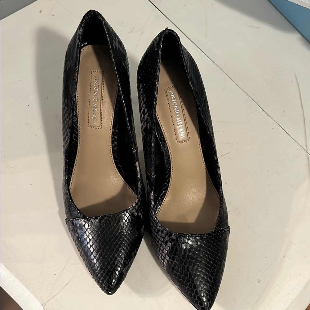 ANTONIO MELANI Black Heels Elegant Professional Design